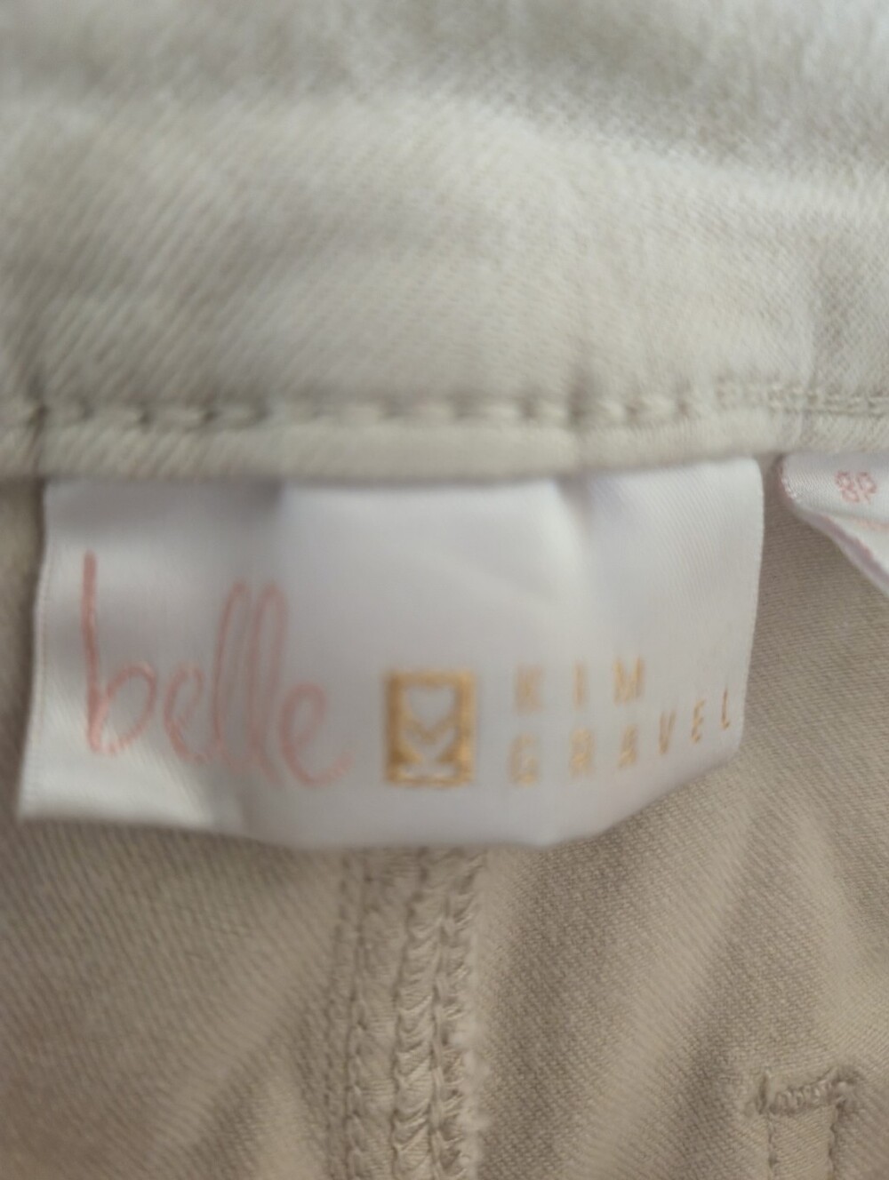 Belle by Kim Gravel Cream Women's Casual Stretch Jeans - Picture 2 of 14